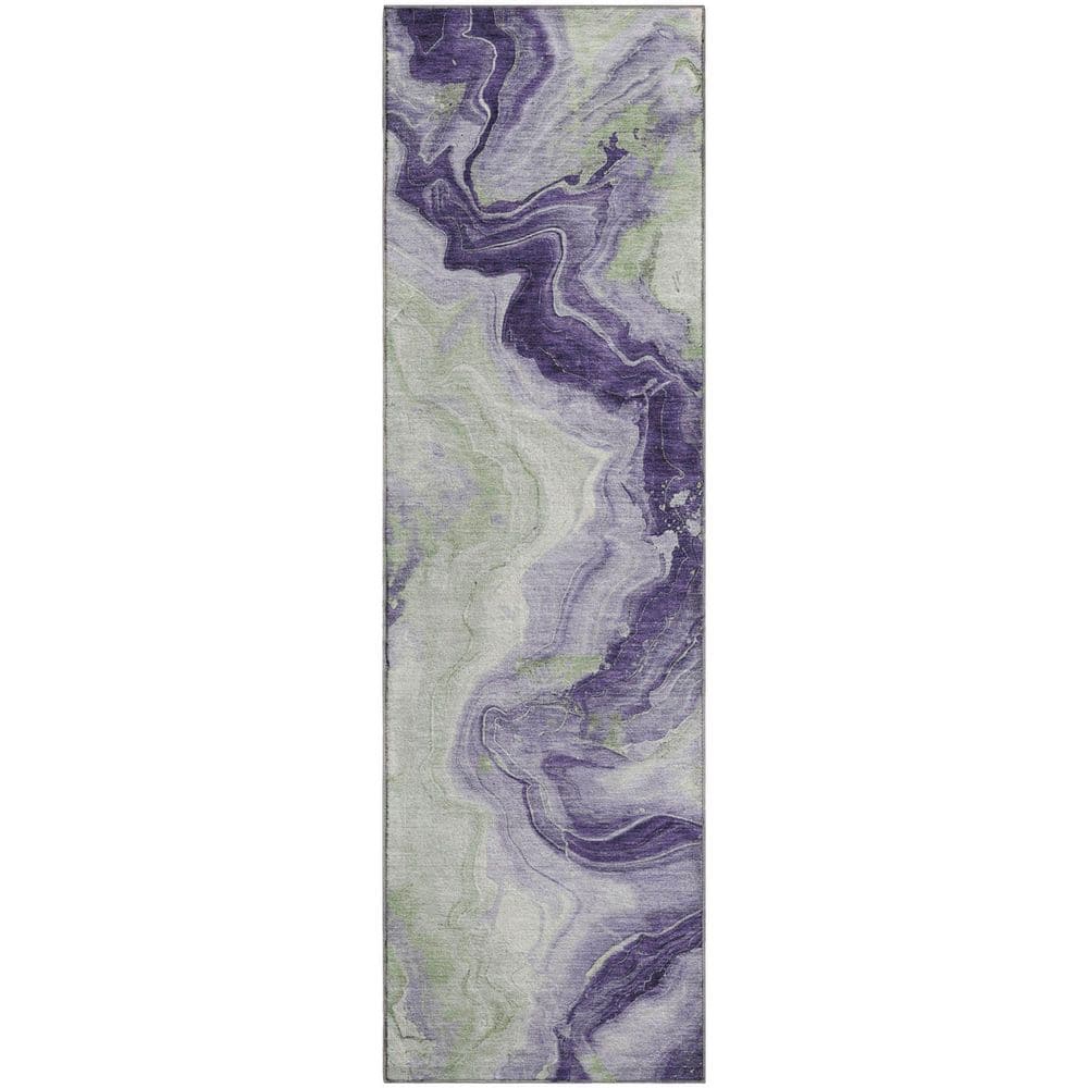 Mayfield Premium Machine Washable Abstract AMF1862 Lavender 2 ft. 3 in. x 7 ft. 6 in. Runner Rug price history on PriceWatchPro
