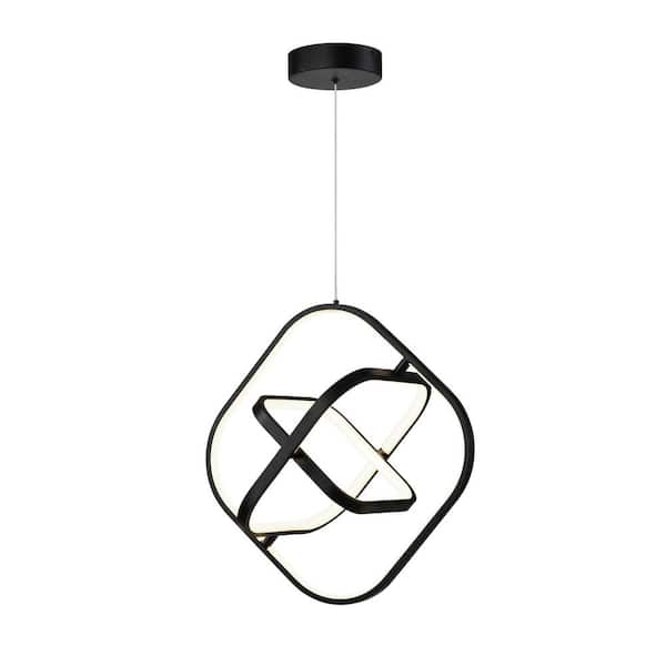 ARTCRAFT Sienna Collection 30-Watt Integrated LED Black Square Pendant