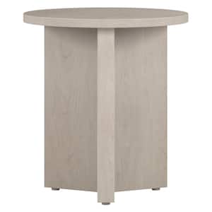 Anders 20 in. Alder White Round MDF Top End Table