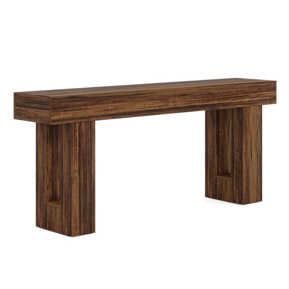Turrella 63 in. Rustic Brown Rectangle Wood Console Table, Farmhouse Sofa Table Behind The Couch for Entrance, Hallway price history on PriceWatchPro