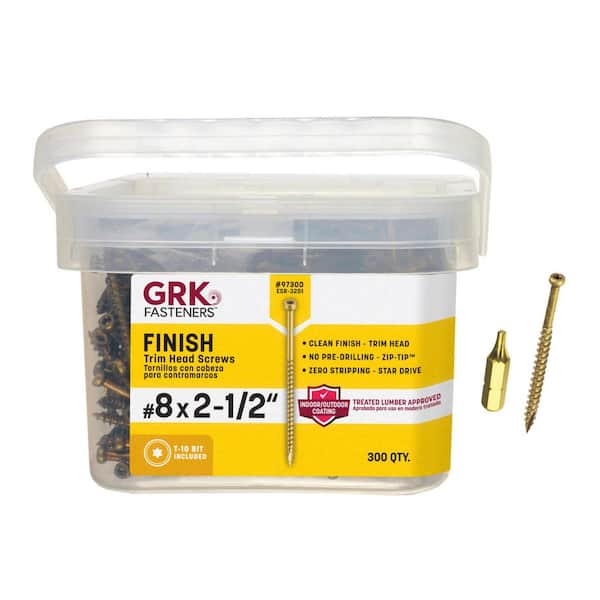 #8 x 2-1/2 in. Torx Drive Trim Head Finish/Trim Wood Screw (300-Pack)