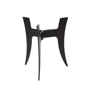 12 in. Tall Black Powder Coat Iron Small Indoor Outdoor Ibex I Plant Stand with Curved Legs