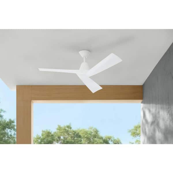 Home Decorators Collection Easton 52 in. Indoor/Outdoor Matte White with Matte White Blades Ceiling Fan with Remote Included