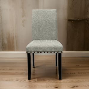 Black, Gray and Gold Fabric Wooden Frame Dining Chair