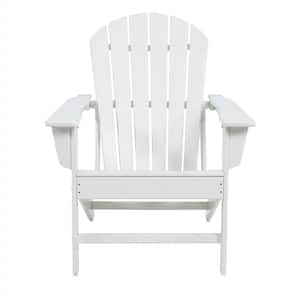 Recycled Plastic Weather Resistant Outdoor Patio Fire Pit Off-White Adirondack Chair