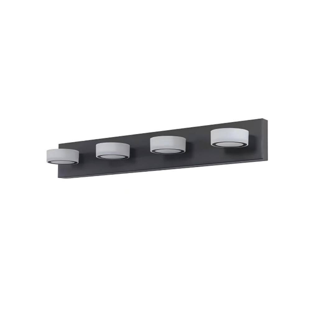 29.1 in. 4-Light LED Vanity Lights Fixtures Modern Black Over Mirror Bath W