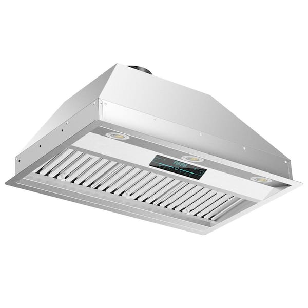 32.5 in. 900 CFM with Touch Panel Control Convertible Ducted Under Cabinet Insert Range Hood in Stainless Steel