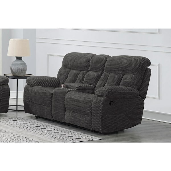 NEW CLASSIC HOME FURNISHINGS New Classic Furniture Bravo 78 in. Charcoal Polyester Fabric 2-Seater Loveseat