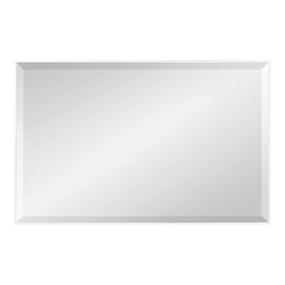 Modern Simplicity 24.75" x 36.75" White Frame Rectangular Wall Mirror