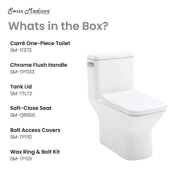 Swiss Madison Carre One-Piece 1.28 GPF Single Flush Square Toilet