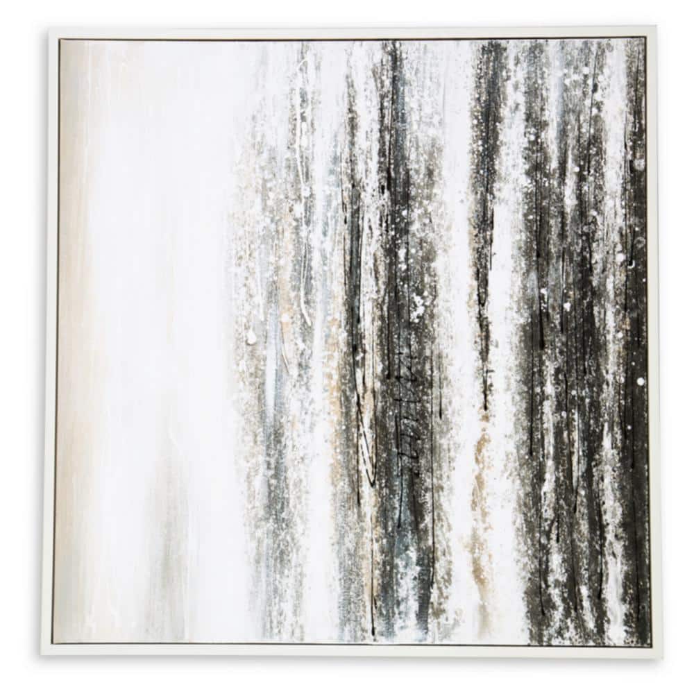 Contemporary Abstract White and Gray Wall Art