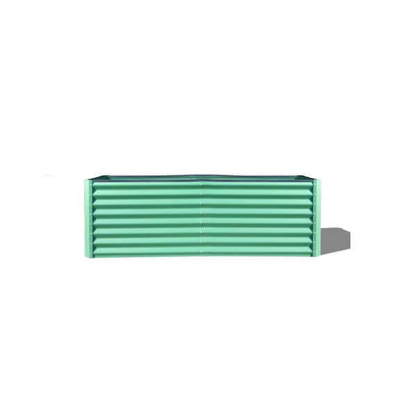 Mondawe 6 ft. x 3 ft. x 2 ft. Green Galvanized Steel Rectangular Outdoor Raised Garden Bed