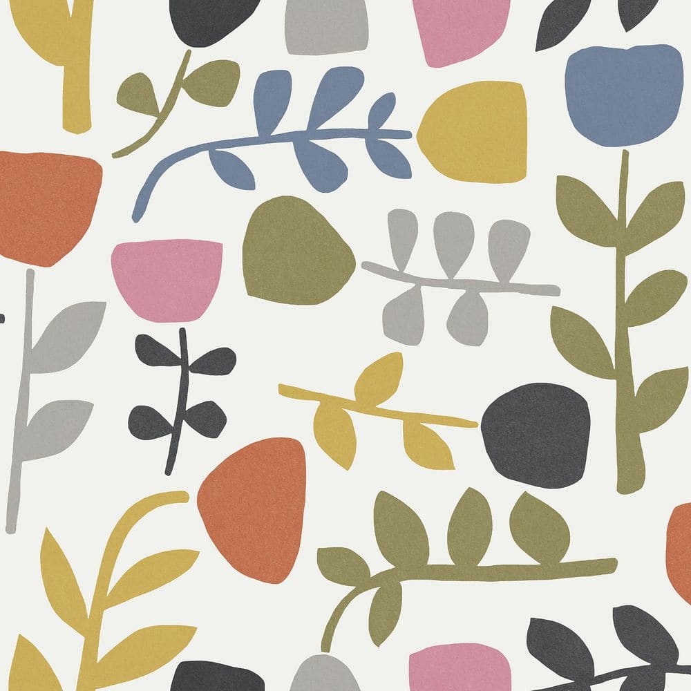 Juni Multi-Colored Abstract Tulips Wallpaper Sample price history on PriceWatchPro