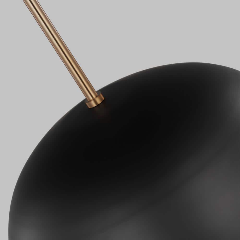 Ivan Midnight Black Steel Drum Pendant Light with Adjustable Height