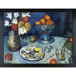 Still Life (Dessert) by Pablo Picasso New Age Wood Framed Nature Oil Painting Art Print 34.75 in. x 44.75 in.