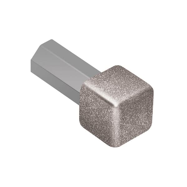 Schluter Quadec Stone Grey Textured Color-Coated Aluminum 3/8 in. x 1 in. Metal Inside/Outside Corner