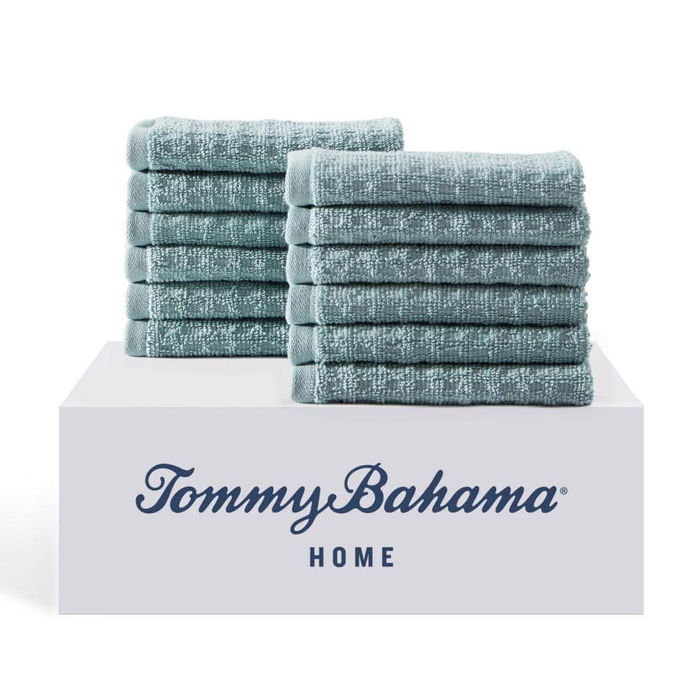 Turquoise 12-Piece Fast Drying Cotton Washcloth Set