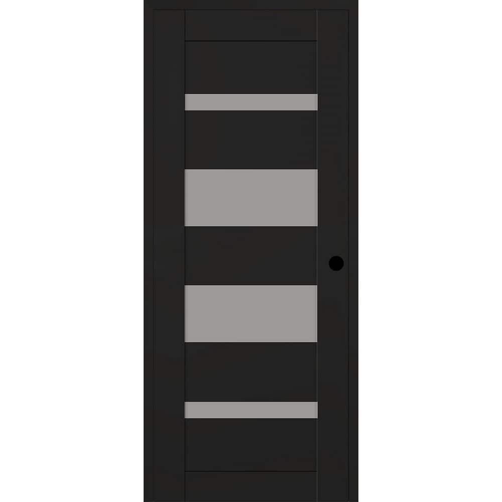 Mirella N DIY-Friendly 24 in. х 84 in. Left 5-Lite Frosted Glass Black Matte Composite Single Prehung Interior Door price history on PriceWatchPro