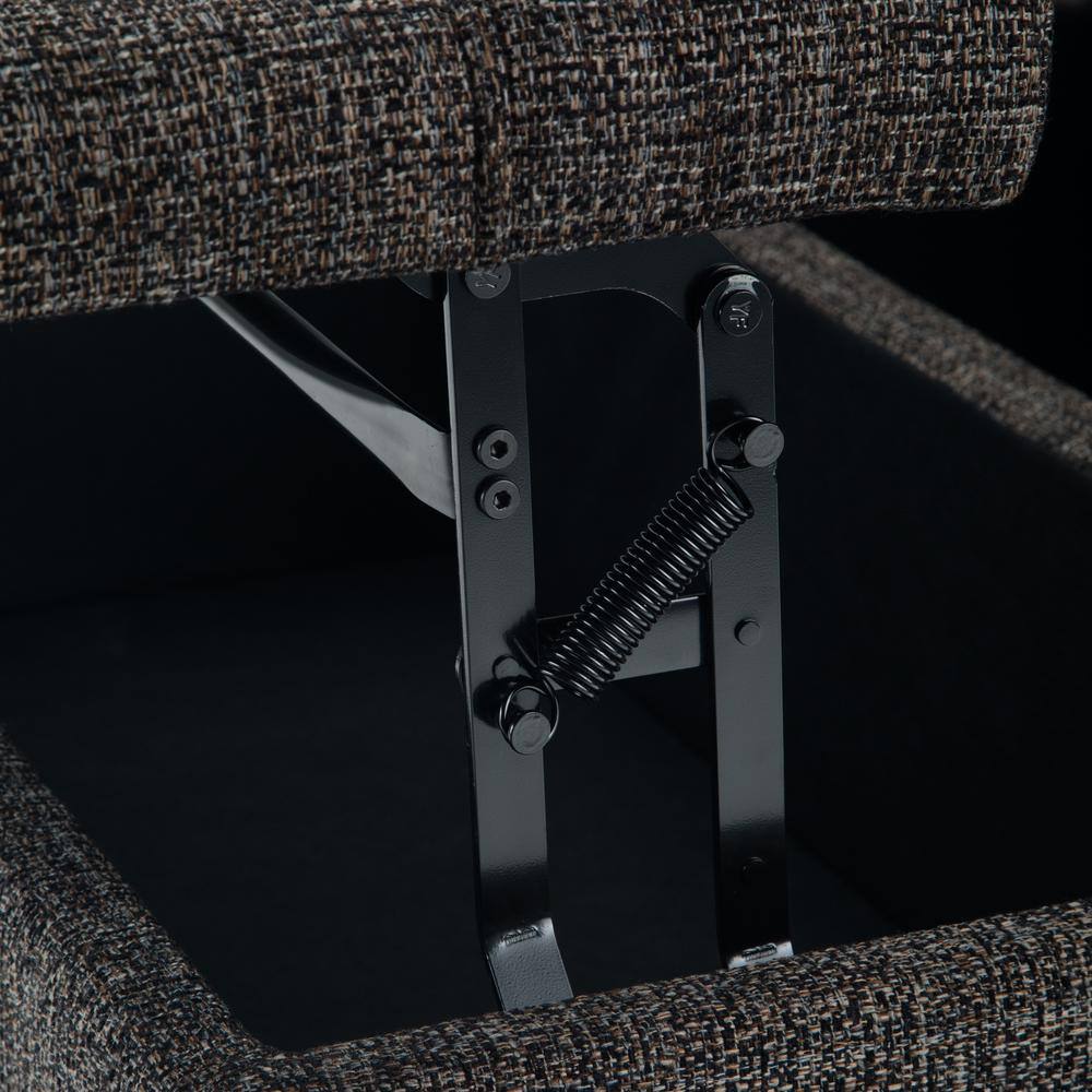 Harrison Dark Grey Tufted Cocktail Storage Ottoman