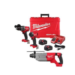 M18 FUEL 18-V Lithium-Ion Brushless Cordless Hammer Drill and Impact Driver Combo Kit with 1-1/4 in Rotary Hammer