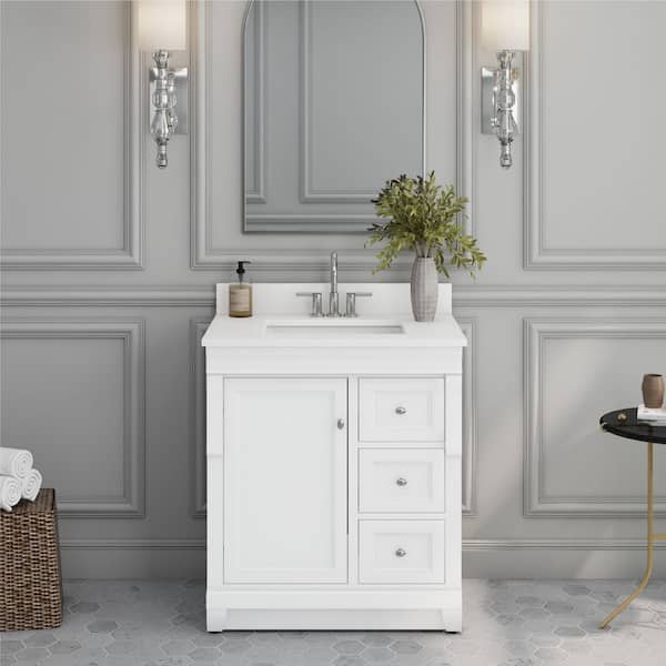 Naples 30 in. W x 21.63 in. D x 34 in. H Bath Vanity Cabinet without Top in White