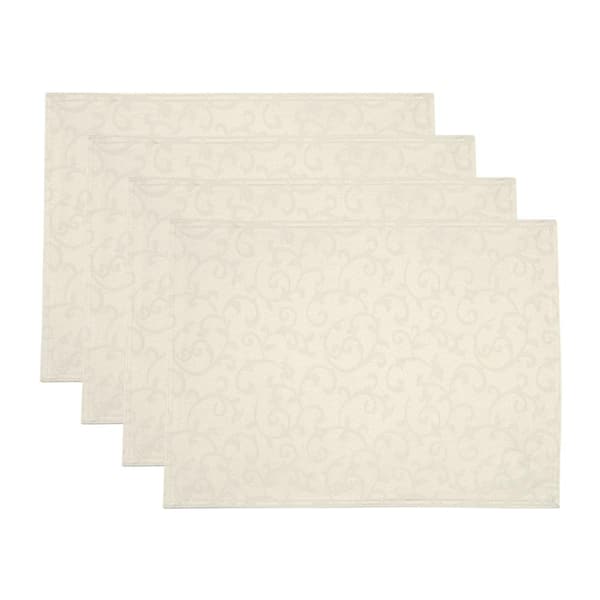 Lenox Opal Innocence Placemats, Set of 4, Ivory - 13"W x 18"L