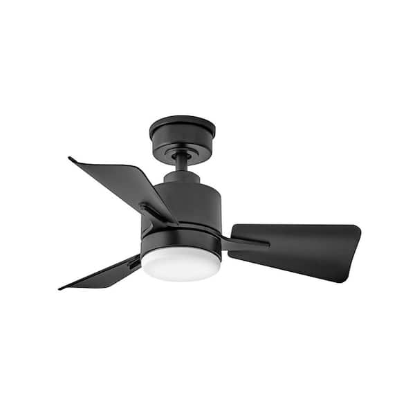 HINKLEY ATOM 30.0 in. Indoor/Outdoor Integrated LED Matte Black Ceiling Fan with Remote Control