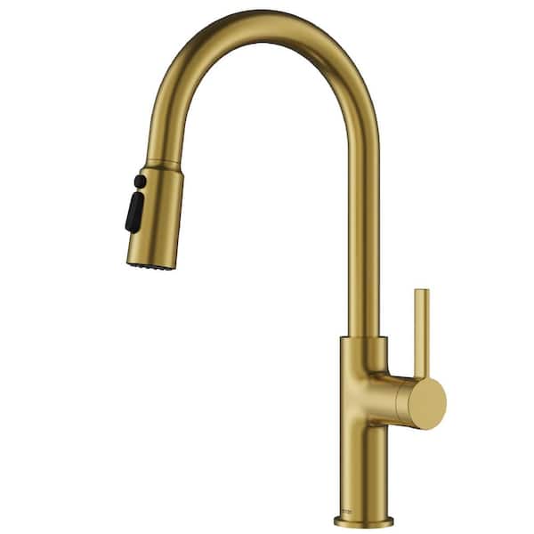 Stalbridge Single-Handle Pull-Down Sprayer Kitchen Faucet in Spot-Free Brushed Gold