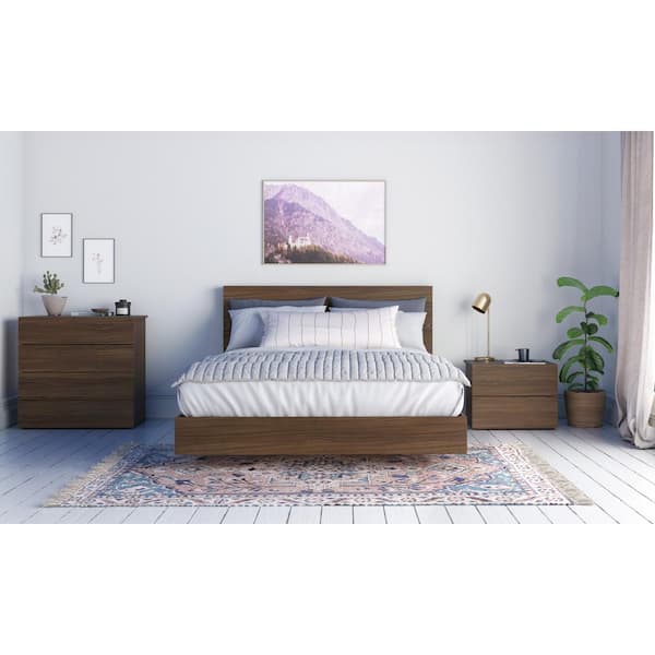 Nexera Graham 4-Piece Walnut Queen Size Bedroom Set