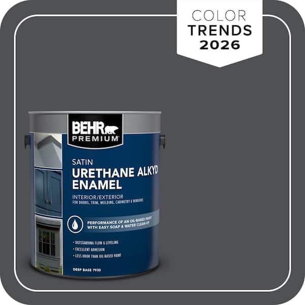 1 gal. #PPU18-01 Cracked Pepper Urethane Alkyd Satin Enamel Interior/Exterior Paint