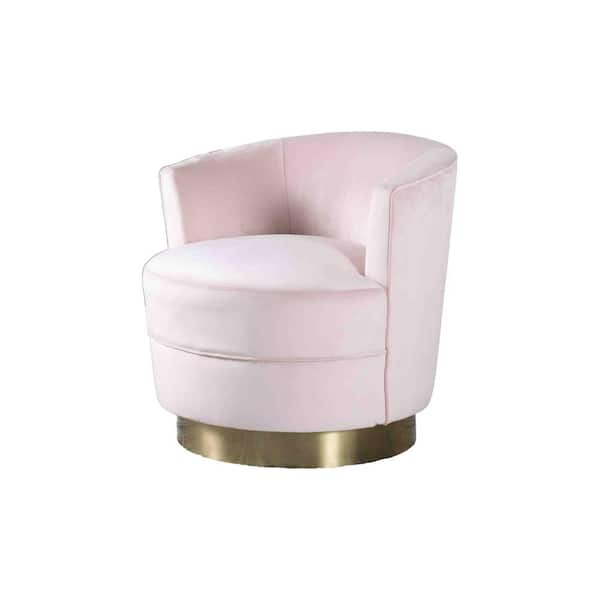Best Master Furniture Midori Velour Pink Modern Swivel Accent Chair