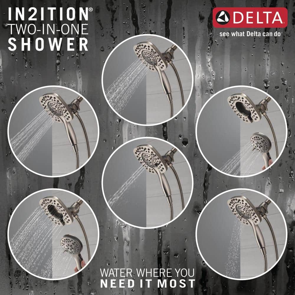Stainless Steel Square Dual Shower Head with Handheld Spray