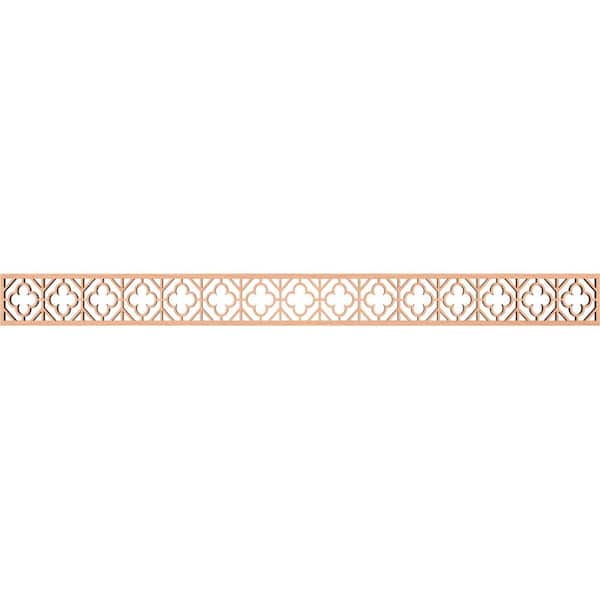 Ekena Millwork Hazelton Fretwork 0.375 in. D x 46.375 in. W x 4 in. L Alder Wood Panel Moulding