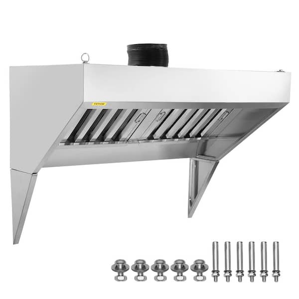 Commercial Exhaust Hood 5 ft. Food Truck Hood Exhaust 201 Stainless Steel Range Hood Tool