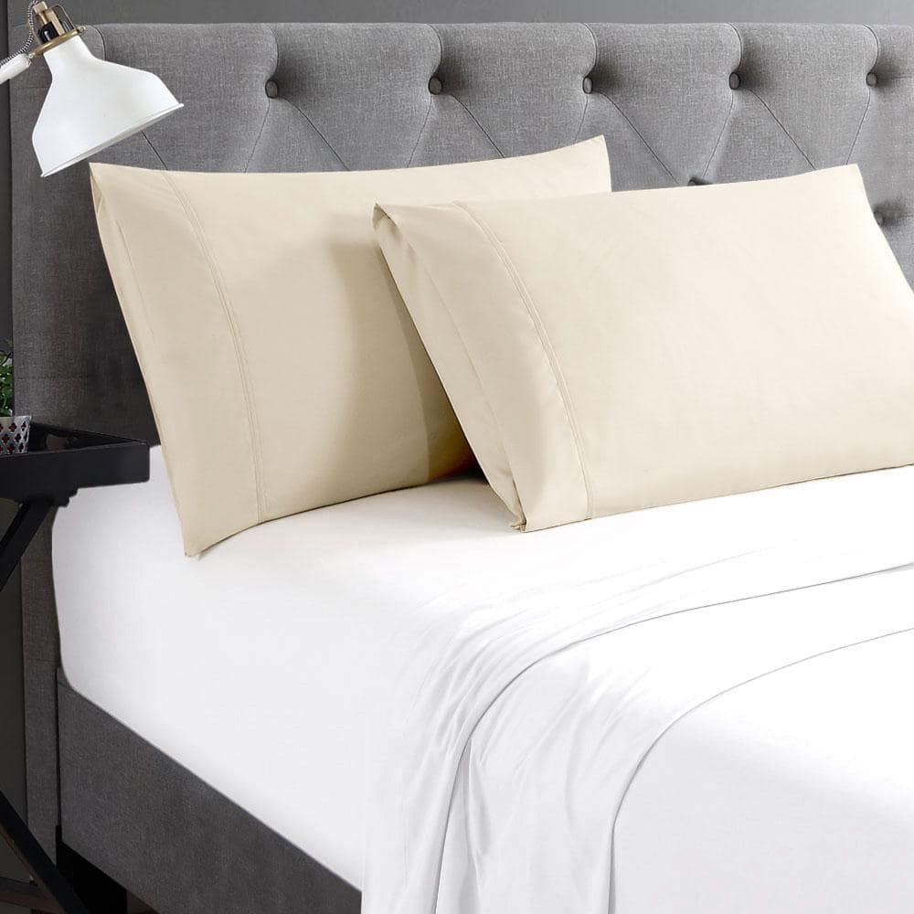 Cream Ultra Soft Polyester King Pillowcase Set