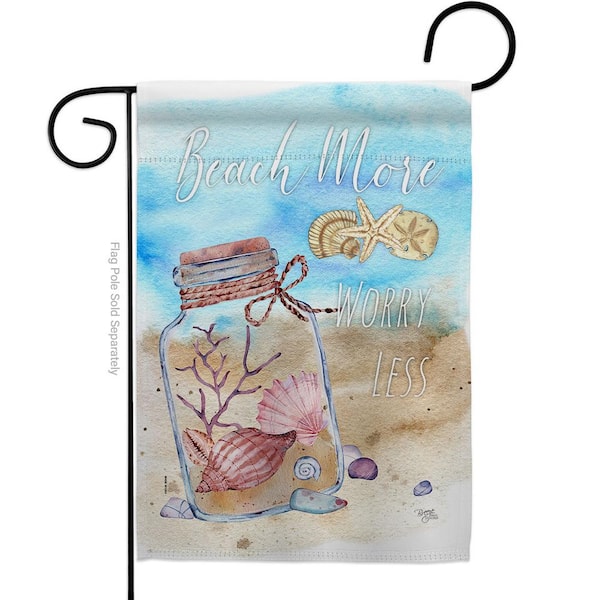 Breeze Decor 13 in. x 18.5 in. Beach More Garden Flag 2-Sided Coastal Decorative Vertical Flags