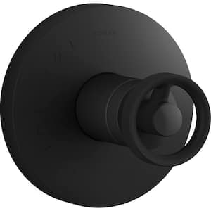 Components Rite-Temp 1-Handle Shower Valve Trim Kit with Industrial Handle in Matte Black