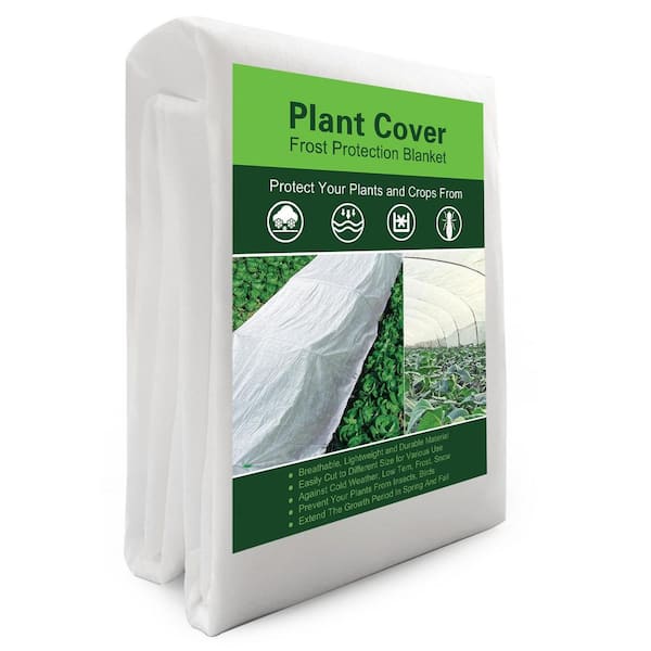 6.5 in. White Polypropylene Frost Blanket Plant Freeze Protection Garden Heat Shield Floating Row Cover