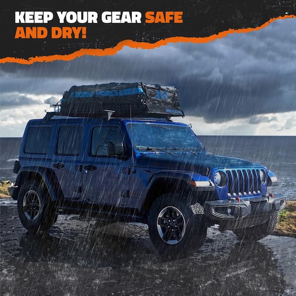 Mockins 35 cu. ft. Waterproof Rooftop Cargo Carrier Bag 80 in. x 40 in. x 19 in. Roof Bag with Storage Bag and Accessories, Blue