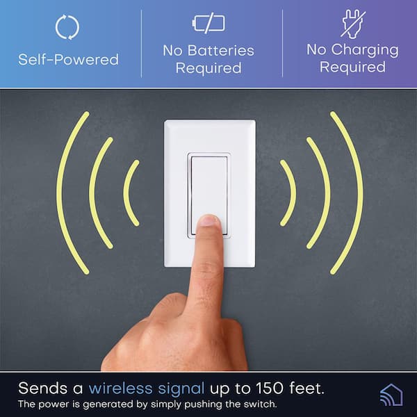 Self-Pow Wall Light wireless Switch Self-Powered Remote Control