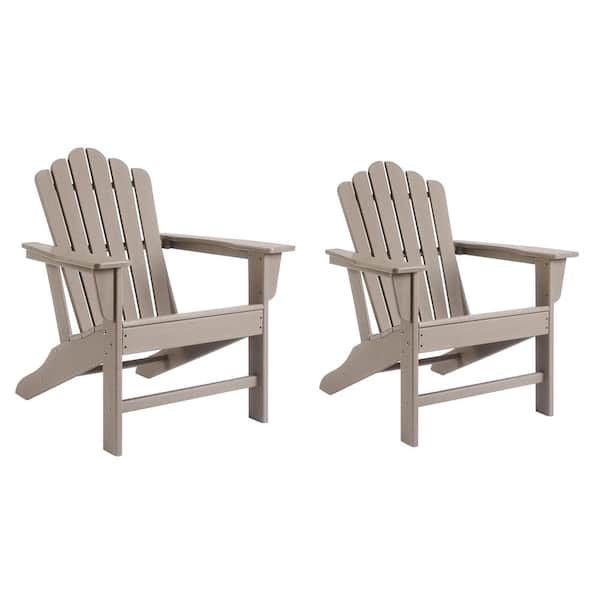 Willit Brown Unfolding Plastic Adirondack Chair (2-Pack)