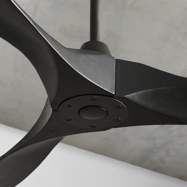 Generation Lighting - Maverick Max 70 in. Modern Indoor/Outdoor Matte Black Ceiling Fan with Matte Black Blades and 6-Speed Remote Control