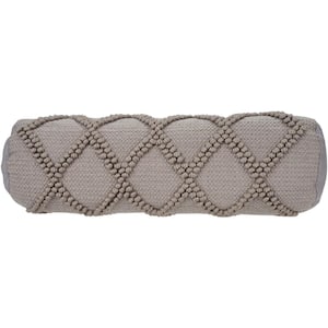 Lifestyles Light Gray Diamond Removable Cover 20 in. x 6 in. Bolster Throw Pillow