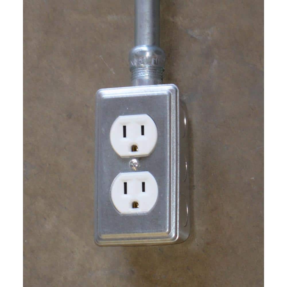 Southwire 4x2 Inch Zinc-Plated Steel Duplex Receptacle Cover