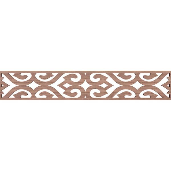 Ekena Millwork Keene Fretwork 0.375 in. D x 46.625 in. W x 8 in. L Walnut Wood Panel Moulding