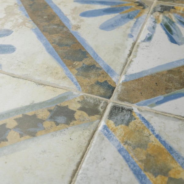 Merola Tile - Kings Marrakech Blue 17-5/8 in. x 17-5/8 in. Ceramic Floor and Wall Tile (10.95 sq. ft./Case)