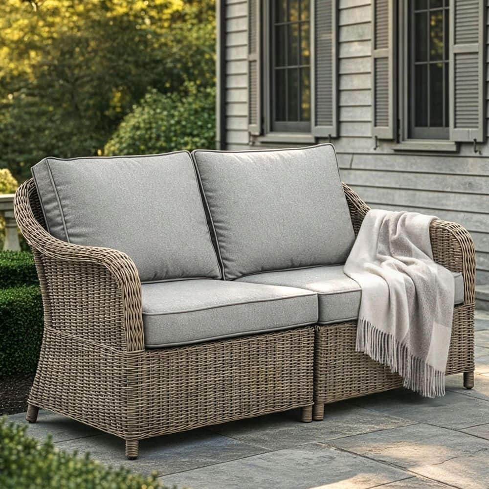 MARTHA STEWART Lily Pond Weathered Gray Rattan Wicker Indoor