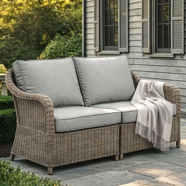 MARTHA STEWART Lily Pond Weathered Gray Rattan Wicker Indoor