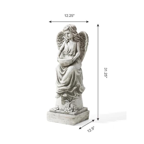 Glitzhome 31.25 in. H MGO Angel Garden Statue 2025400025 - The