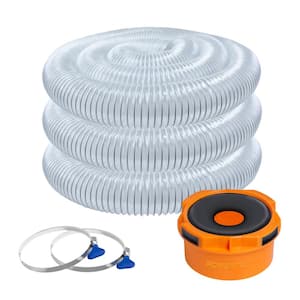 4 in. x 20 ft. Dust Collection Hose with 2 Key Hose Clamps and Dust Port Adapter for Dust Collection Systems